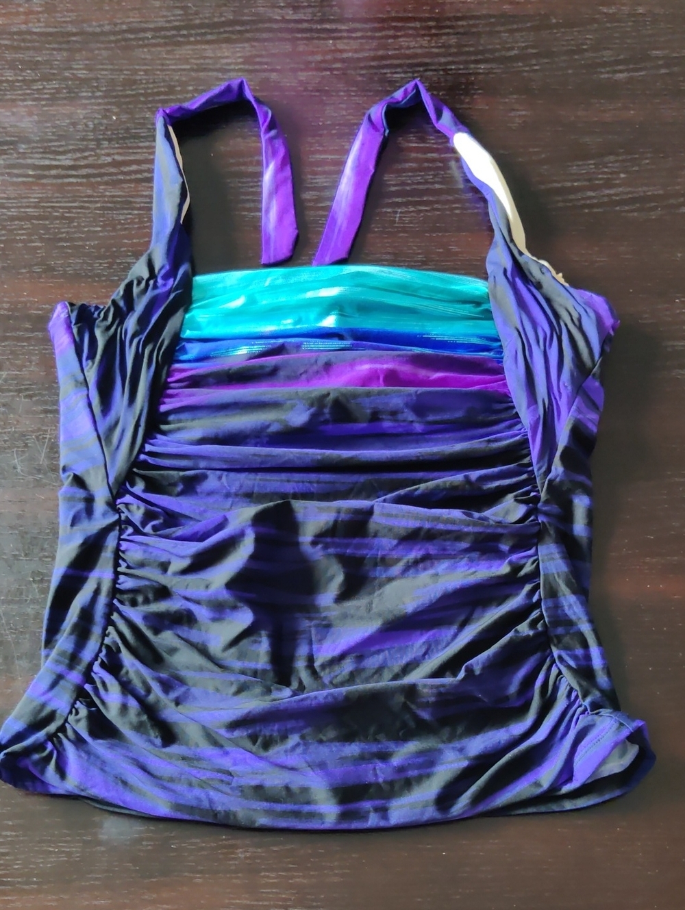 Miraclesuit Purple Swimsuit Top Only with Teal Accent